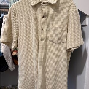 Men's Cream Waffle Knit Shirt